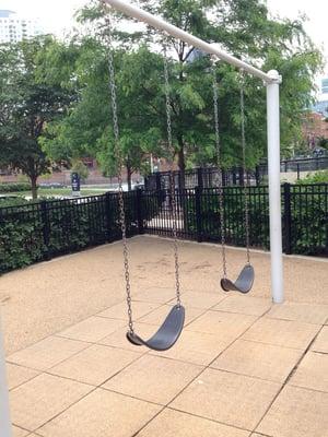 Big kid swings, one baby swing and an accessible swing as well.