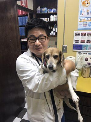 Dr. Lee with Layla before surgery