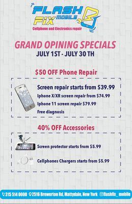 Grand Opening Specials