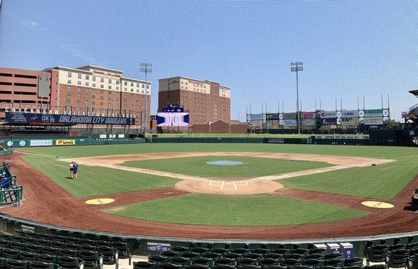 The view behind home plate.