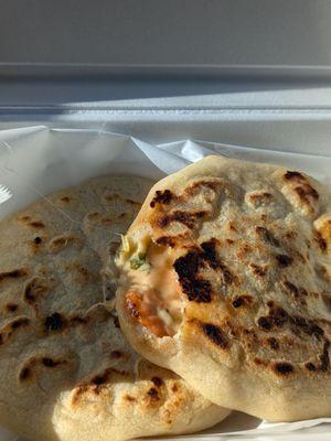 Pork and shrimp pupusas