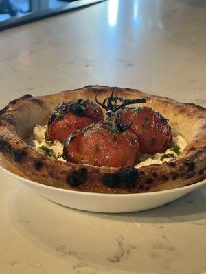 Our signature Burrata and oven roasted vine on tomatoes, drizzled with pesto olive oil, kosher salt fresh basil.