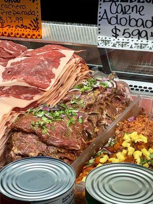 Meat counter fully stocked