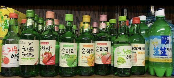 Different flavors of soju