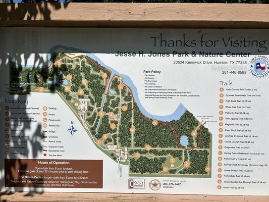 Park map that shows paved trails