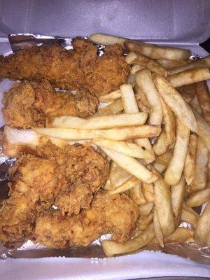 Chicken tenders and fries