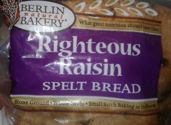 Righteous raisin spelt bread