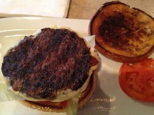 Bottom of the bacon burger. Bun looks burnt doesn't it? It's actually just the burger rubbing off on it. Bun was not burnt.