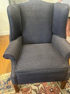 Denim Wingback Chair