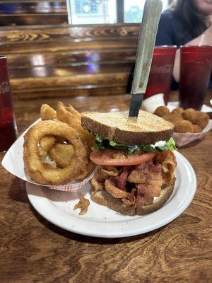 BLT and Onion Rings