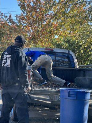 The man who made the car wash kid clean up the leaves from his trunk before entering the car wash booth.  Unbelievable!