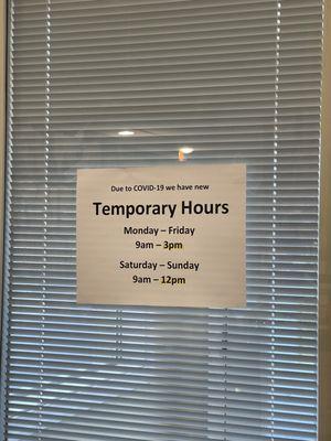 Temporary Office hours due to COVID