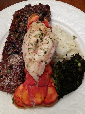 Surf & Turf w/ Grilled Charred Broccoli & Herbed Risotto