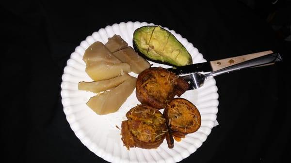 Yesterday's dinner.. Piononos, Pana and fresh avocados.. It was the bomb..