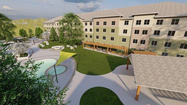 Rendering of outdoor amenity complex