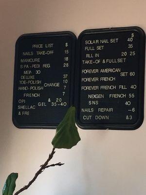 Updated price list taken 6-17-18