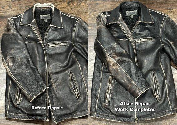 The jacket in question that needed major repairs