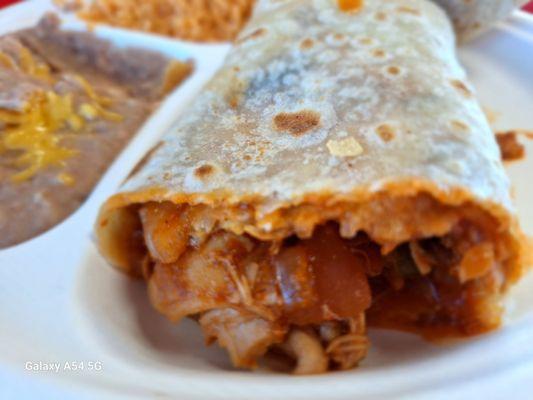 Red Chile chicken burrito