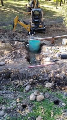 New basin and sewer lines.