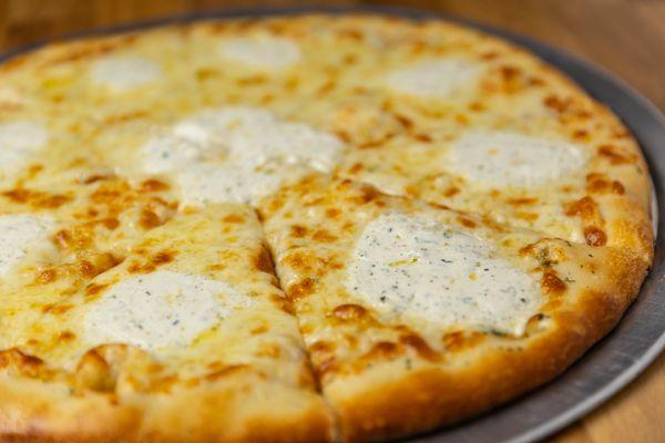 Our beautiful White pizza with seasoned ricotta.