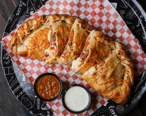 The MeatyZone | Cheesy Meat Combination Calzone | 12 Inch