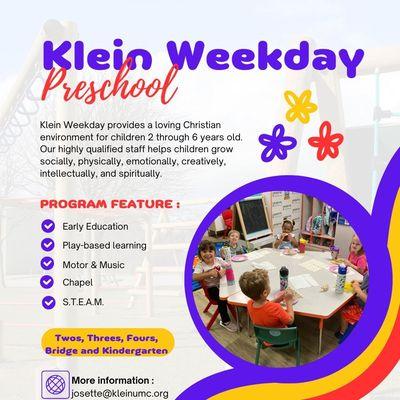 Reach out for a tour of our Amazing Preschool.