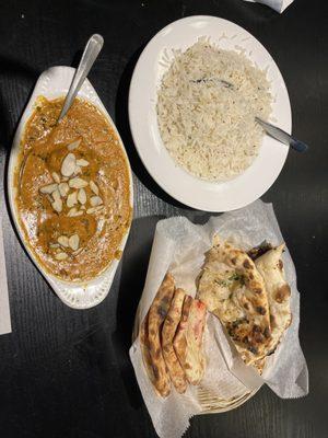 Malayee Kofta Dinner Special Garlic Naan Kasmmiri Naan