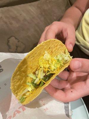 This is how much "taco"we got in our taco!