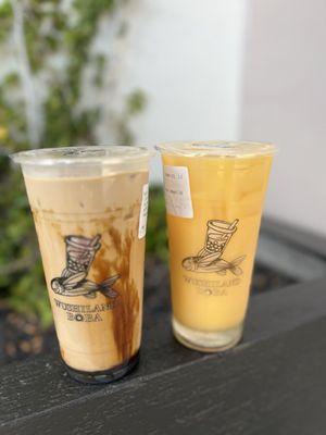 Brown Sugar Roasted Oolong Milk Tea & Orange Yogurt