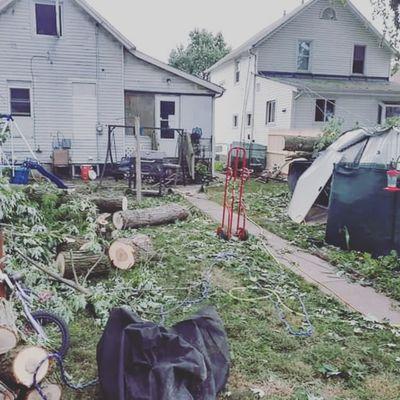 Storm cleanup in progress