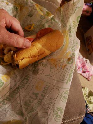 What? Subway Chipotle Southwest Steak & Cheese? Hotdog buns for subs?  Save your money!