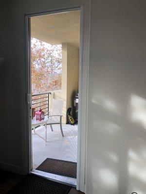 It's hard to tell, but this is a picture of the retractable screen door when it's closed. Looks really good!