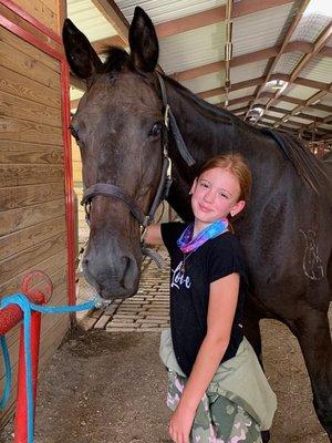 One of our riders and her horse.