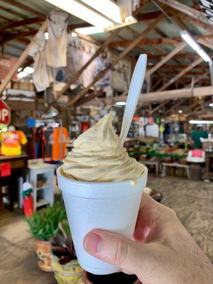 Homemade Peach ice cream is the best!