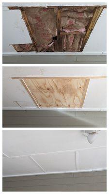 Ceiling water damage repair