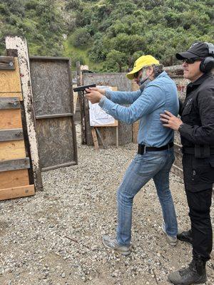 Learning how walk and shoot with accuracy with instructor Shane (He is great).