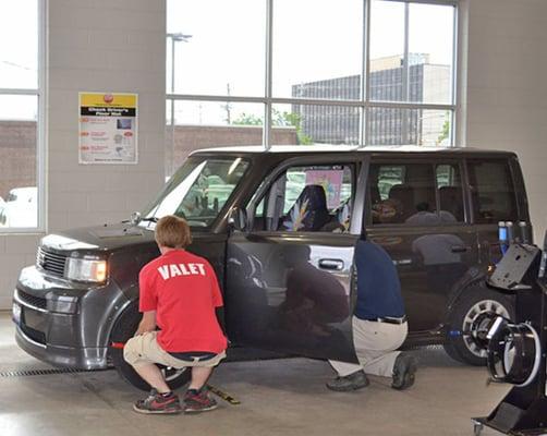 We perform a complimentary alignment check upon arrival as well