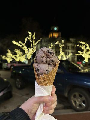 Delishisness in front of the Denton Court House