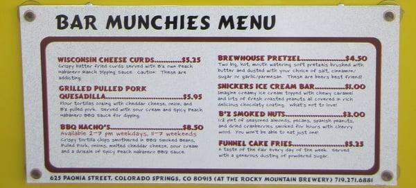 Munchies Menu