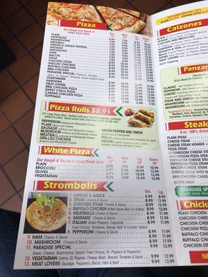 Pizza listing