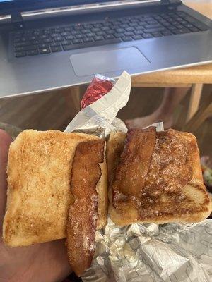 The chicken is normally at least the same size as the breading.