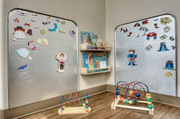 Our play corner, specifically for our younger patients, or those that are young at heart!