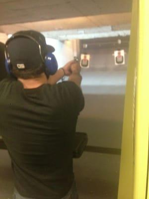 What better way to start the day then shooting pistols