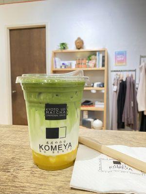 Mango Fresh Milk with Matcha