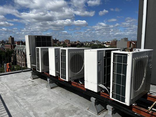 Nice view, nice work for nice customer. 48 BTU condenser was installed with branch box and 3 inside units.