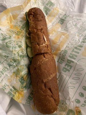 12" Turkey sub - $12.08 not including tip