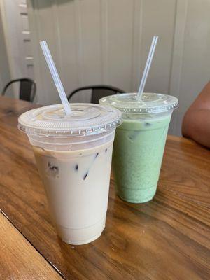 Korean coffee and matcha latte