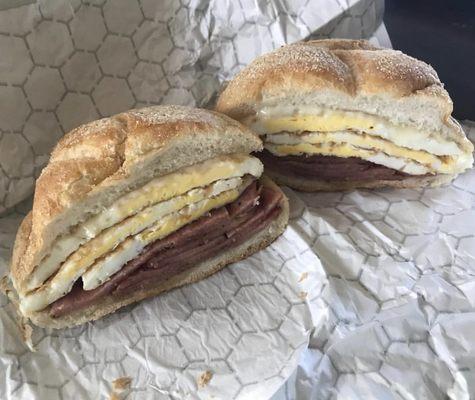 Pork roll egg and cheese $4.50