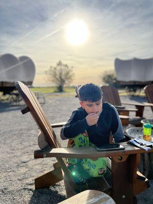 Morning breakfast by our Wagon