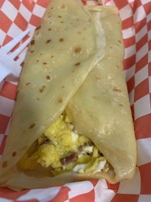 Egg and Cheese Bacon Crepe's